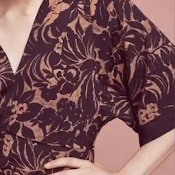 Black and Bronze Mauve Anthropologie Dress, Kimono Style - Picture 3 of 5